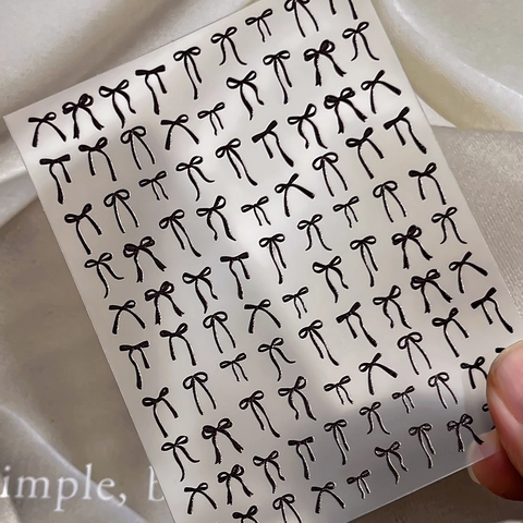 3D Relief Bow Nail Art Stickers Stereoscopic Minimalist Bowknot PVC Nail Decals For Women Fashion Nail Art Accessories