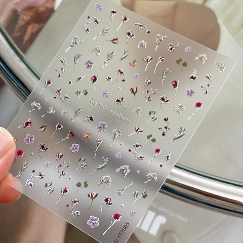 Vintage Floral Gold Foil Nail Art Stickers Elegant Embossed Flower Decals For Women Sweet Fashionable Manicure Decoration