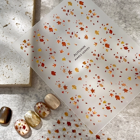 Herbst Ahornblätter Nagelaufkleber Für Damen Maniküre Dekoration Kunststoff Selbstklebende Herbst Thema Ahornblatt Nagel Decals