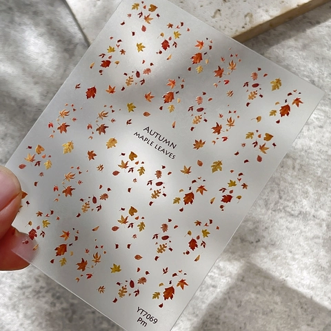 Herbst Ahornblätter Nagelaufkleber Für Damen Maniküre Dekoration Kunststoff Selbstklebende Herbst Thema Ahornblatt Nagel Decals