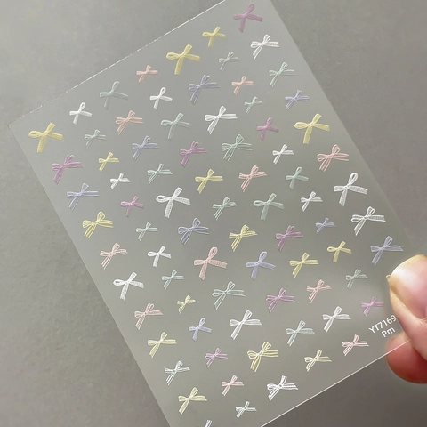 Embossed Bow Nail Art Stickers Lace Texture Butterfly Knot Self Adhesive Nail Decals For Women DIY Manicure Decoration