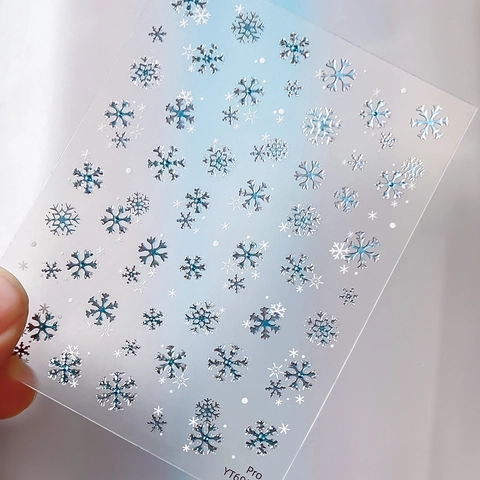 5D Relief Schneeflocke Nagelkunst Aufkleber Geprägte Metallische Weihnachten Winter DIY Maniküre Abziehbilder Für Damen Nägel Dekor