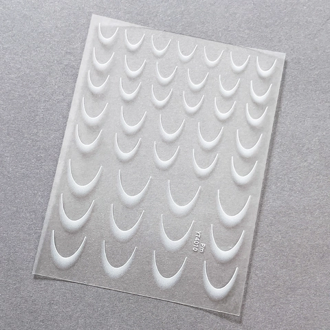 Witte Franse Manicure Glimlach Lijn Gids Stickers Halve Maan U-Vorm Nagelkunst Stickers DIY Manicure Tip Tool Voor Dames
