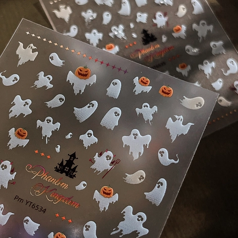 Halloween Ghost Pumpkin Nail Art Stickers Phantom Kingdom 3D Rhinestone Manicure Decals For Party DIY Decoration