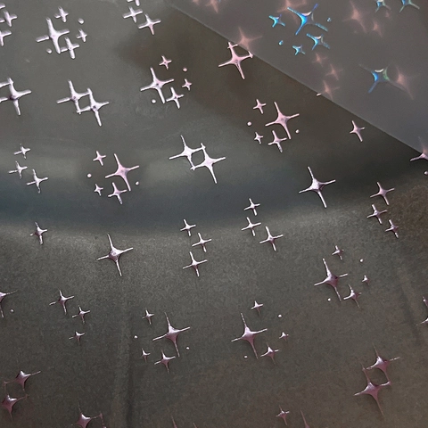 3D Holographic Star Nail Art Stickers Laser Silver Blue Purple Cross Sparkle Pattern DIY Manicure Decoration Decals Women