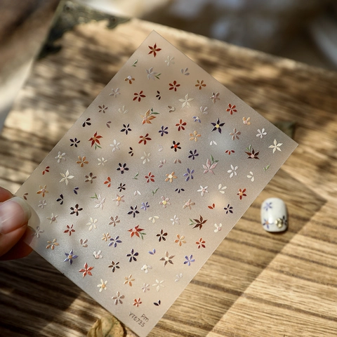 Minimalist Floral Nail Art Stickers Colorful Flower Self Adhesive Manicure Decoration For Women DIY Daily Nail Decals