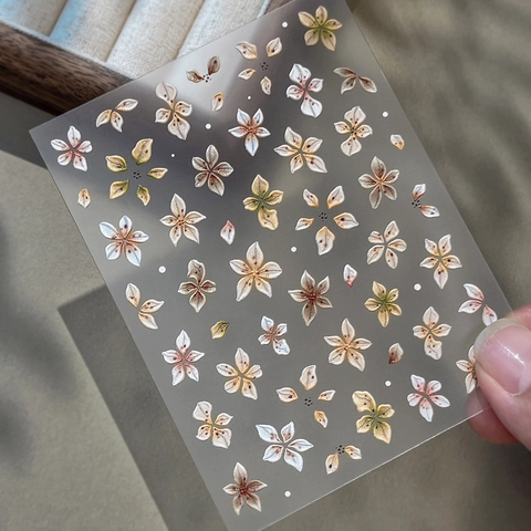 5D Relief Floral Nail Stickers 3D Self-Adhesive Flower Pattern Manicure Decals For Women DIY Nail Art Decoration Decor