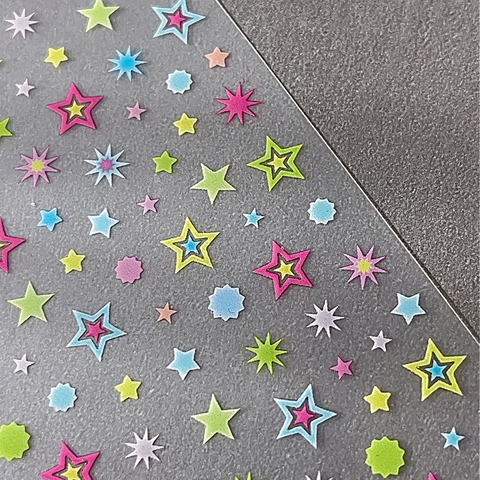 Adesivi per Unghie a Stella Colorati in PET Trasparente Stelle a Cinque Punte Decorazioni Unghie Fai da Te Donna YT5086