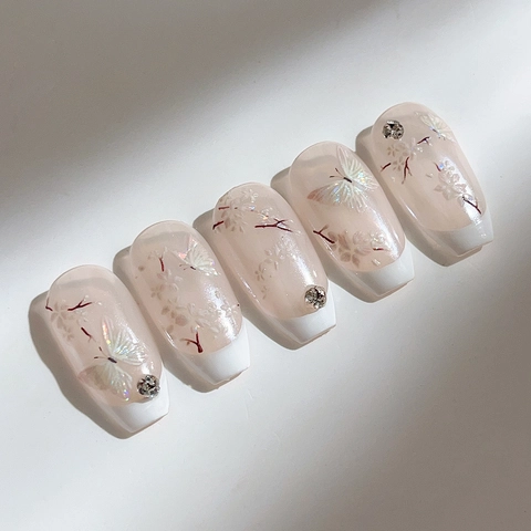 5D Geprägte Schmetterling Blume Nagelaufkleber Laser Muschel Licht Klebe Nagelkunst Abziehbilder Für Damen Hochzeit DIY Dekor