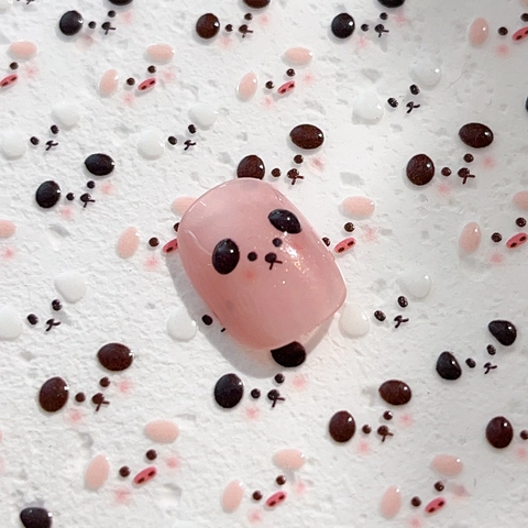 Simpatici Adesivi per Unghie 3D Panda Maiale in Gelatina Trasparenti Stile Dolce Decalcomanie per Unghie Donna Decorazione DIY