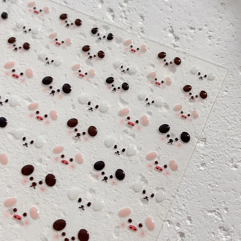 Simpatici Adesivi per Unghie 3D Panda Maiale in Gelatina Trasparenti Stile Dolce Decalcomanie per Unghie Donna Decorazione DIY
