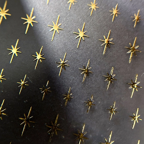 Minimalist Starry Nail Art Stickers Thin Adhesive Cross Star Decals Gold Silver Laser Holographic Nail Decoration For Women