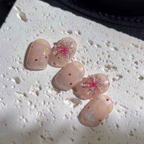 Pegatinas para Uñas de Fuegos Artificiales Láser Holográficas 3D Calcomanías Autoadhesivas Nail Art Decoración de Manicura Estilo de Lujo YT4752