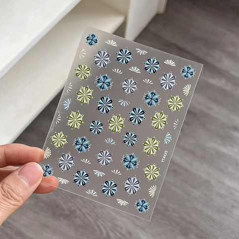 Pegatinas para Uñas en Relieve 5D Bohemia Patrones Mandala Florales Retro Autoadhesivas 3D Decoración Uñas Manicura
