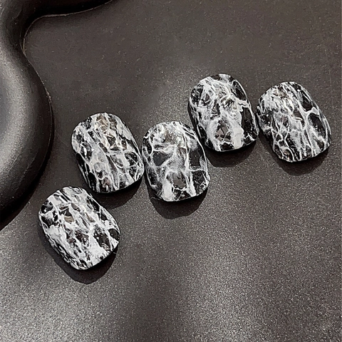 Elegante Smudge Weiße Marmor Nagelkunst-Aufkleber Selbstklebend Minimalistische Zarte Nagel-Decals Für Damen DIY Maniküre YT5047