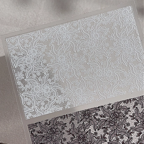 Pegatinas de Uñas con Relieve de Encaje 3D Blanco Negro Floral Autoadhesivas Calcomanías Lujo Boda Elegante DIY Decoración