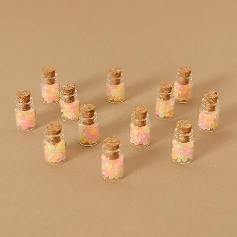 Dollhouse Miniature Simulation Candy Glass Jar With Cork Stopper Micro Landscape Scene Accessories For DIY Handmade Decoration