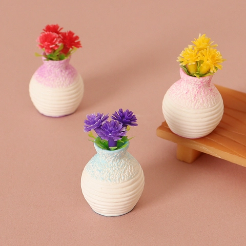 Puppenhaus Miniatur Simulation Mini Blumenvase Für DIY Szene Dekoration Kunststoff Mikro Landschaft Miniatur Ornamente Spielzeug