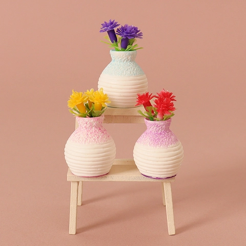 Puppenhaus Miniatur Simulation Mini Blumenvase Für DIY Szene Dekoration Kunststoff Mikro Landschaft Miniatur Ornamente Spielzeug