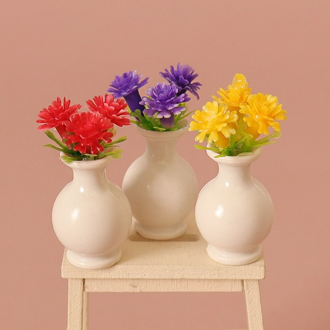 Miniatur Puppenhaus Blumenvase Deko Harz Kunststoff Simulation Mikro Landschaft Ornamente Haus Deko Zubehör Für Puppen