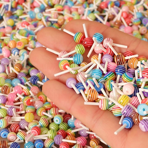 Miniature Simulation Lollipop Models 3D Rainbow Striped Food Play Accessories For DIY Crafting Dollhouse Decor