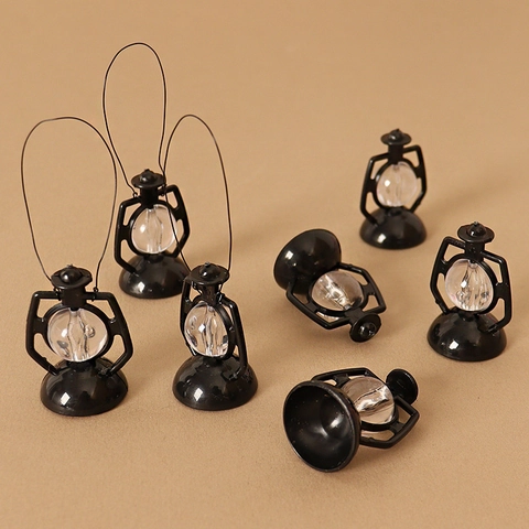 Miniature Retro Kerosene Lamp Lantern Model For Dollhouse DIY Micro Landscape Decoration Vintage Resin Lamp Accessory
