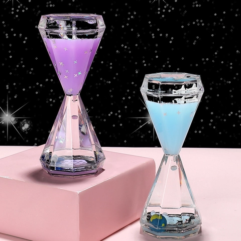 Timer Creativo a Movimento Liquido Clessidra in Acrilico Ornamento da Tavolo Astronauta Delfino Nave Design Antistress Giocattolo Sensoriale Regalo