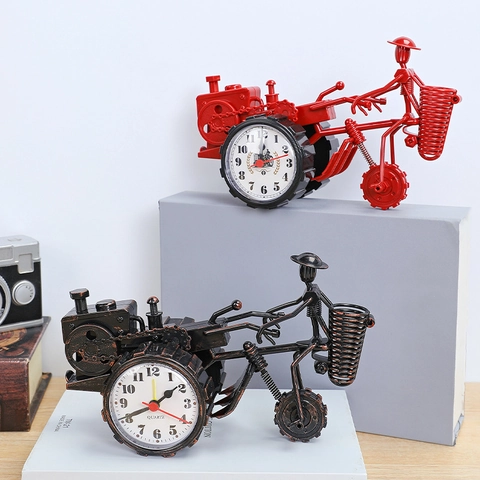 Retro Traktor Segelschiff Wecker Kunststoff Tischdeko Mit Stifthalter Für Zuhause Büro Studenten Schreibtisch Deko Geschenk