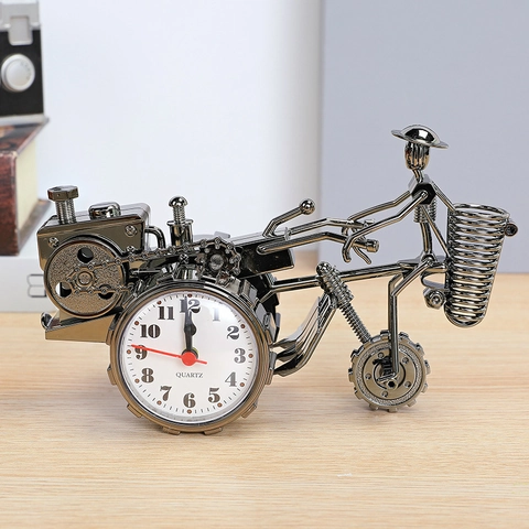 Retro Traktor Segelschiff Wecker Kunststoff Tischdeko Mit Stifthalter Für Zuhause Büro Studenten Schreibtisch Deko Geschenk