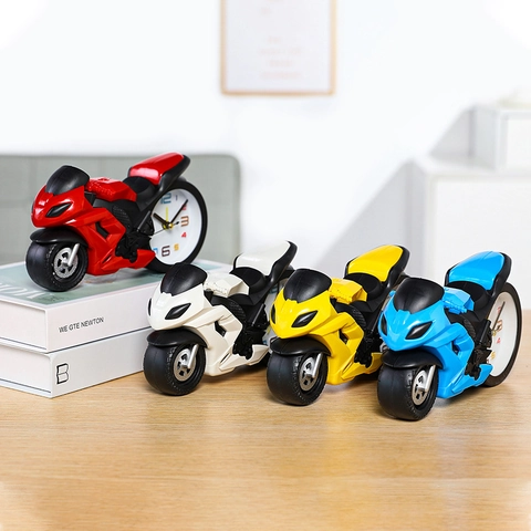 Reloj Despertador Creativo con Forma de Moto Modelo de Coche de Carreras Reloj de Escritorio para Niños Regalo de Cumpleaños