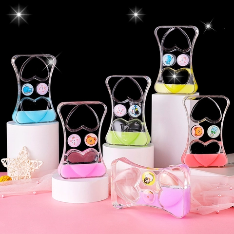 Heart Liquid Motion Bubbler Desktop Ornament Resin Acrylic Sandglass Stress Relief Sensory Toy For Kids Students Festival Gift