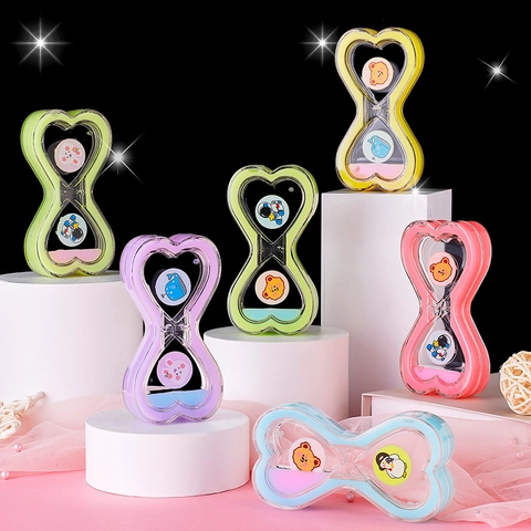 Temporizador de Burbujas de Movimiento Líquido en Forma de Corazón Adorno de Escritorio de Gota de Aceite Regalo para Mujer