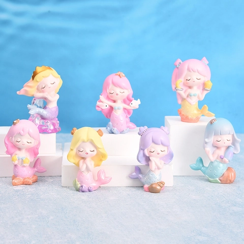 Ornements de Figurine en Résine Boîte Mystère Sirène Zodiaque Décoration de Bureau Cadeau de Collection pour Filles Femmes