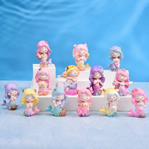 Creatieve Dierenriem Zeemeermin Blind Box Figuur Schattig Cartoon Prinses Speelgoed Hars Pop Bureaublad Decoratie Cadeau