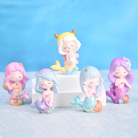 Ornements de Figurine en Résine Boîte Mystère Sirène Zodiaque Décoration de Bureau Cadeau de Collection pour Filles Femmes