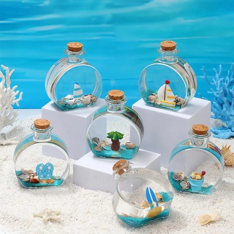 Bouteille de Dérive Fluide Créative d'Animaux Marins Ornement de Bureau en Acrylique Style Méditerranéen Décoration Miniature Cadeau Enfants