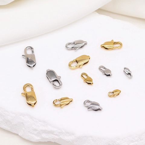 Roestvrijstalen Kreeftsluitingen Vierkante Veerhaken Voor DIY Ketting Armband Sieraden Maken Connectoren Goud Zilver Verguld