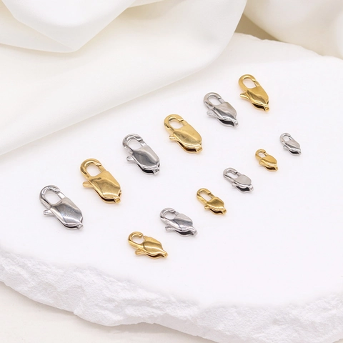 Roestvrijstalen Kreeftsluitingen Vierkante Veerhaken Voor DIY Ketting Armband Sieraden Maken Connectoren Goud Zilver Verguld