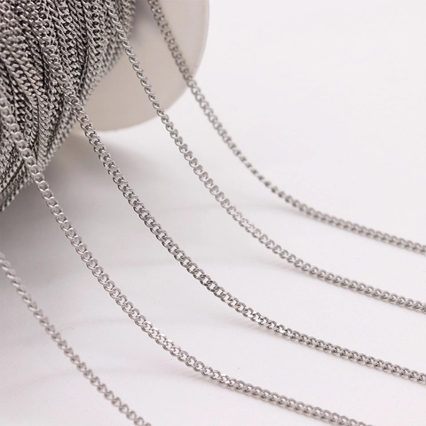 Stainless Steel O-Chain DIY Jewelry Making Accessory For Necklace Bracelet Silver Metallic Chain Spool Fine Craft Supplies