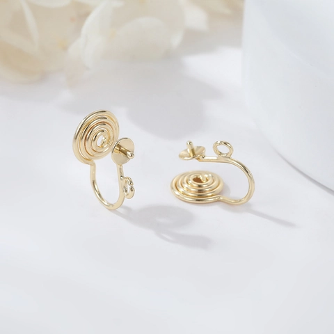 Convertitori per Orecchini a Clip in Rame Minimalisti per Donna Senza Buchi Placcati in Oro 14K Argento Fai-da-te Gioielli