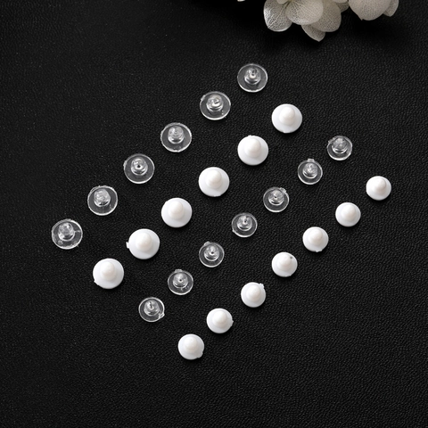DIY Earring Accessories Silicone Earring Backs Stoppers For Studs Soft Transparent White Anti Slip Earring Findings