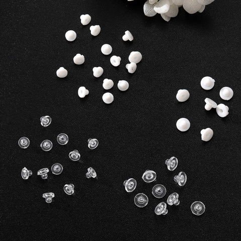 DIY Earring Accessories Silicone Earring Backs Stoppers For Studs Soft Transparent White Anti Slip Earring Findings