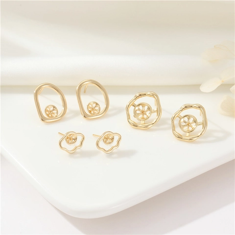 Orecchini a Bottone Minimalisti in Rame Con Perno in Argento Sterling 925 Accessori per Gioielli Fai da Te per Orecchini di Perle