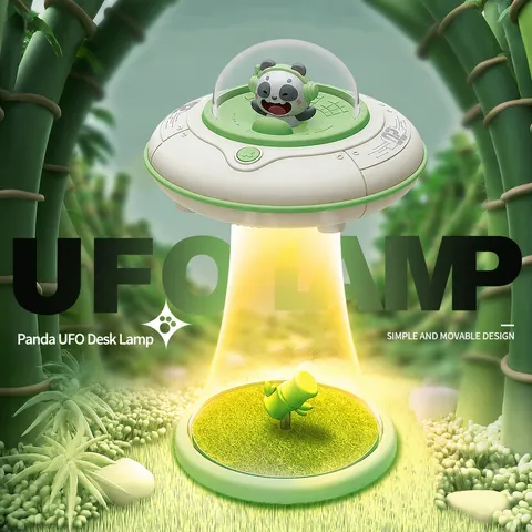 Carino Animale UFO Luce Notturna Ricaricabile LED Cartoon Lampada da Tavolo Usb Illuminazione Atmosfera Letto Decorazione Scrivania