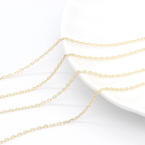 Catena a Maglie in Ottone Placcato Oro Real 14K per Accessori Creazione Gioielli DIY Catena Minimalista per Collana Braccialetto Materiale Artigianale