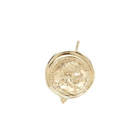 Pendentif Pièce Portrait Humain Rétro Cuivre Hip Hop Minimaliste DIY Accessoire Bijou Relief César Romain Charme Collier