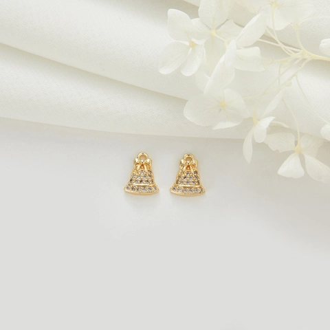 14K Gold Plated Copper Christmas Zirconia Pendants DIY Jewelry Accessories Bell Tree Guitar Glove Heart Lock Gift Box Charm
