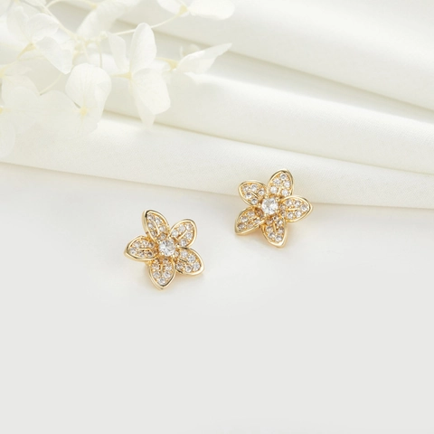 14K Vergoldeter Kupfer Blumenblatt Verbinder Doppel Loch Strass Perlen Für DIY Armband Halskette Schmuckherstellung Zubehör