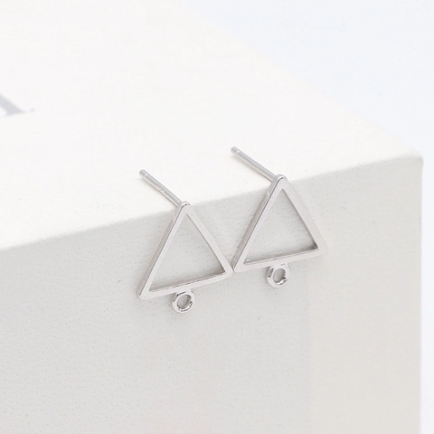 Boucles d'Oreilles Clous Triangles Minimalistes Avec Tige en Argent Sterling 925 Cuivre Géométriques pour Création de Bijoux Femme