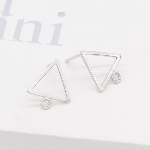 Boucles d'Oreilles Clous Triangles Minimalistes Avec Tige en Argent Sterling 925 Cuivre Géométriques pour Création de Bijoux Femme